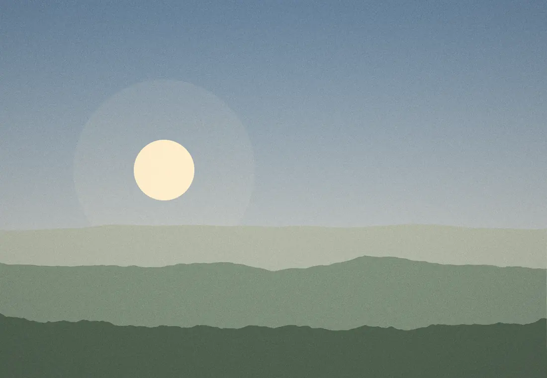 Illustration : le jardin sous un ciel clair